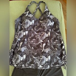 Shein Swim  2XL Gray and Black Two Piece Bathing Suit. NWOT